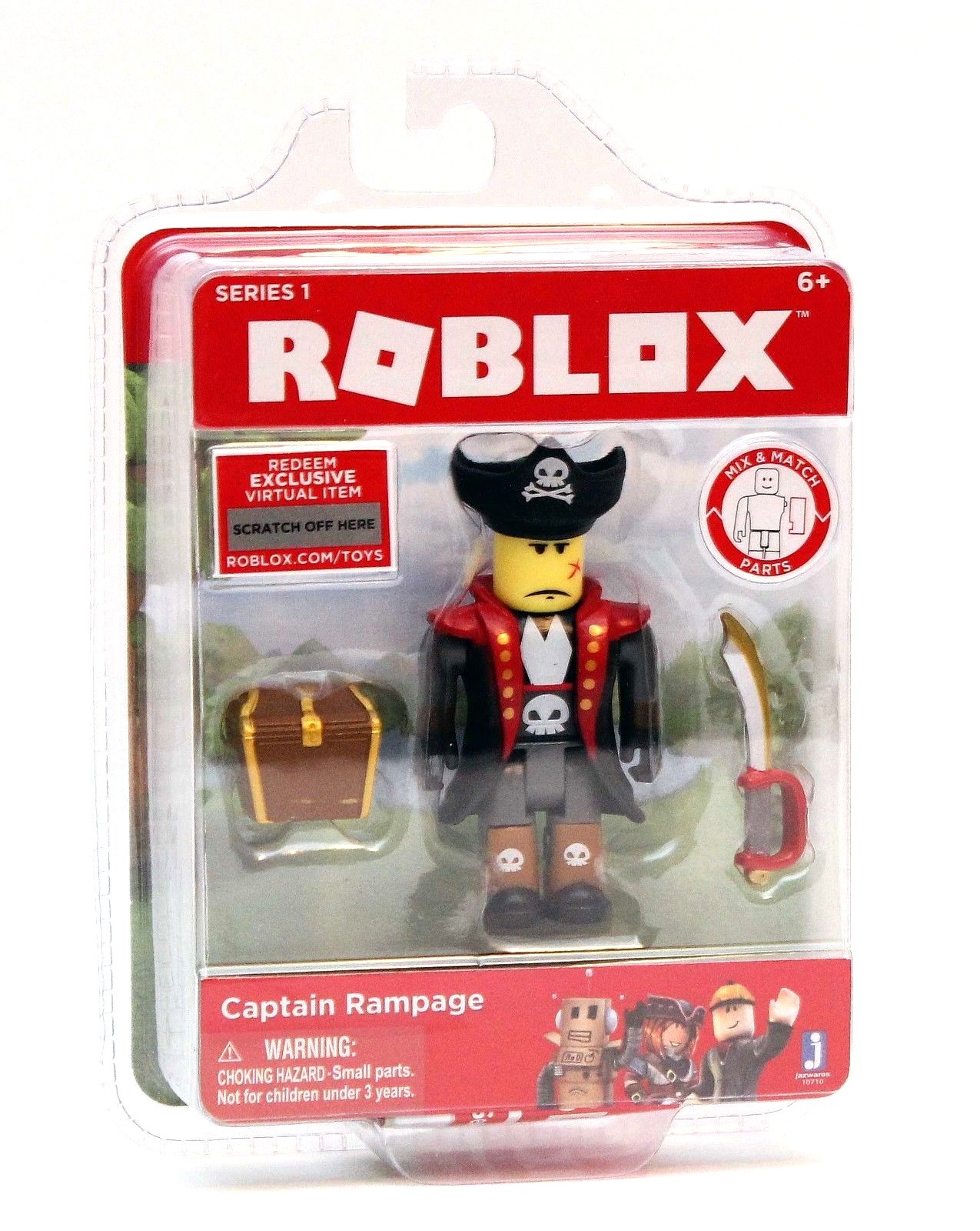 Roblox Series 1 Action Figure Captain Rampage Treasure Chest Sword Pirate - roblox series 1 action figure captain rampage treasure chest sword pirate for sale online ebay