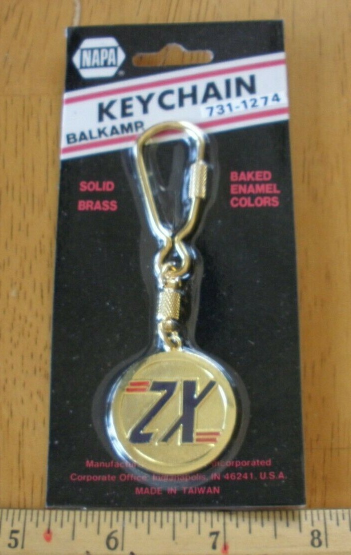 ジャック ZX Kawasaki Nissan keychain solid brass early 1980s NOS