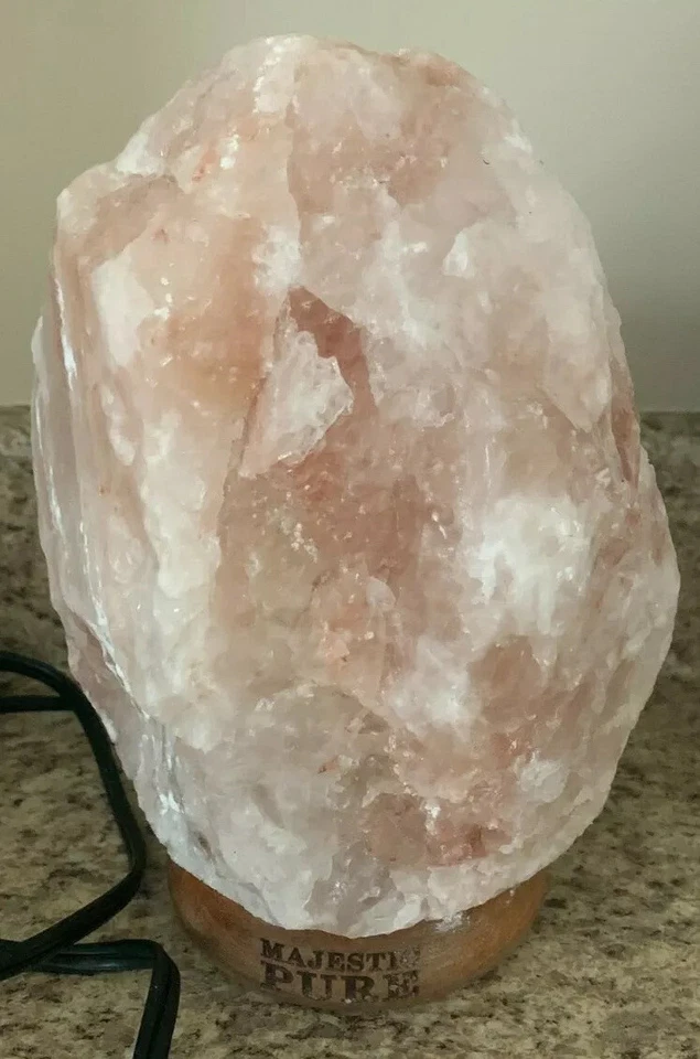 Lámpara rosa sal marina del Himalaya con dial interruptor de encendido apagado hermosa cuando se enciende rara Foto 2 de 4