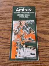 Vintage Original Advertising Amtrak Pamphlet 1977 NY - FL Chicago - FL Timetable