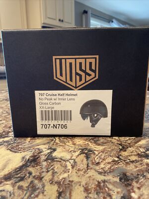 VOSS CRUISE HALF HELMET NEW WITH TAGS- Gloss Carbon Size XXL