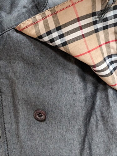 Vintage Burberry Gray Jacket Checkered Lining Women's Size S - Picture 13 of 23