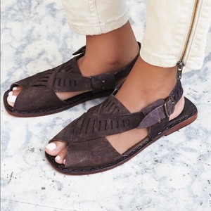 Free People Womens Sandals, Size 8, Brown Suede, Excellent Condition | eBay