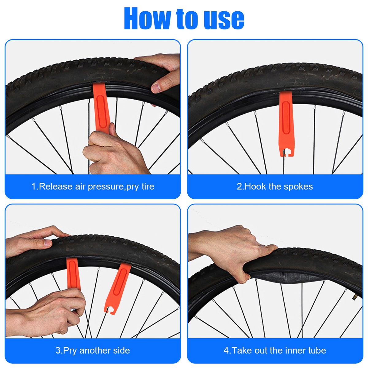 Bicycle Tyre Levers Changing A Bike Inner Tube Tire Levers