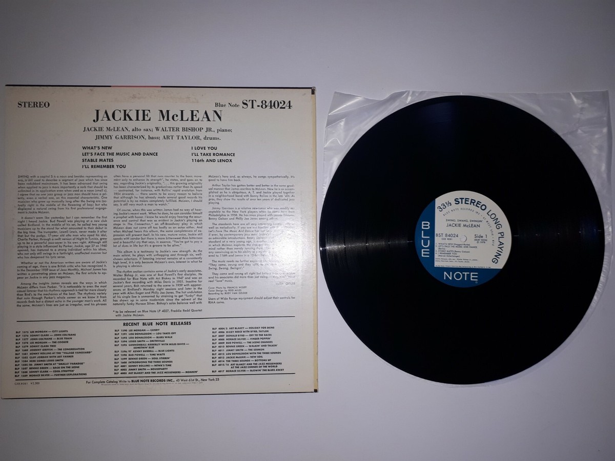 米LP Jackie Mclean Swing, Swang, Swingin BST84024 BLUE NOTE /00260 Jackie McLean ‎– Swing Swang Swingin' ( Blue Note ‎– ST