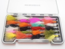 Trout Flies, 24 boxed, Woolly Buggers, Nomads, Tadpole & Dog Nobblers NBX105