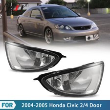 Fog Lights For 2004-2005 Honda Civic 24 Doorblack Clear Projectors Lamps Pair