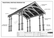 TRADITIONAL HERITAGE CARPORT / VERANDAH - V03 - Piani di costruzione completi