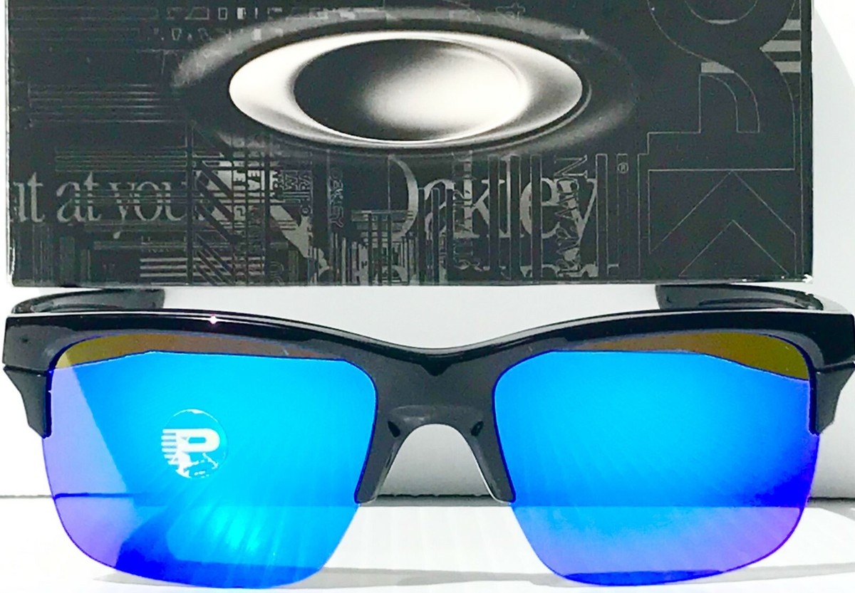 NEW* Oakley THINLINK in Black Shiny w POLARIZED Galaxy Blue