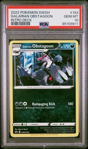 Galarian Obstagoon PSA 10 SWSH193 NON HOLO Exclusive Variant NO EEVEE STAMP