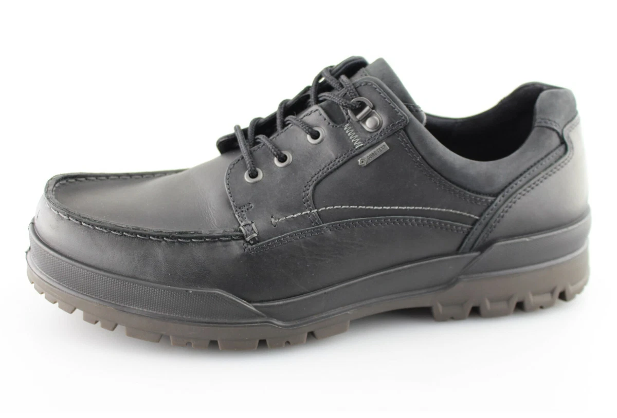 Men s ECCO Track 6 GTX Low Black Leather Boots Size US 13 EUR 47