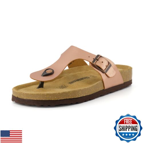 CUSHIONAIRE Women's Leah Cork Footbed Sandal With +Comfort, Gold 8.5
