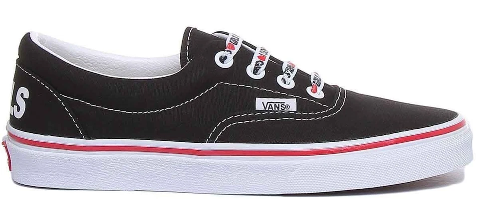 VANS CLASSIC Era Corazón Clásico Cordones Zapatillas Blanco y Negro Mujer Ru 3 - - Imagen 2 de 4