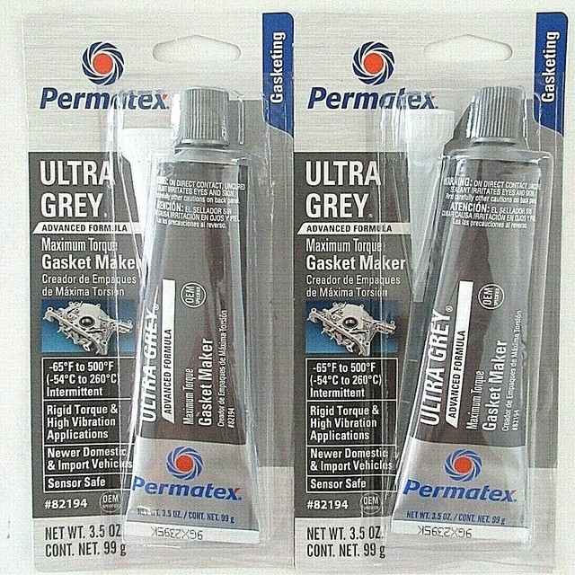 (Lot of 2) Permatex ULTRA GREY® Gasket Maker, 3.5 oz. tube (82194) eBay