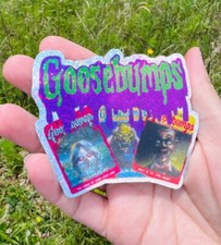 90s Nostalgic Holographic Glitter Halloween Goosebumps Spooky Book Sticker