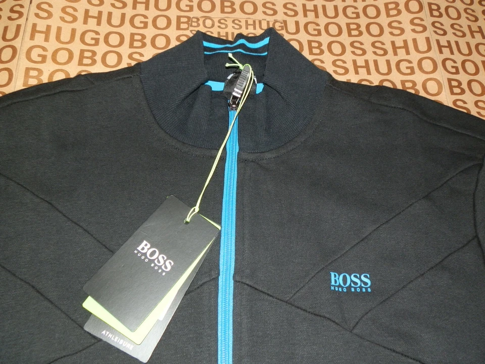 Nuevo Hugo Boss Hombre Negro Golf Athleisure Cremallera Completa Chándal Top Grande £169 Foto 3 de 4
