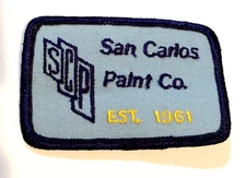 Vtg SCP San Carlos Paint Co. Est. 1961 Cloth Jacket or Hat Patch New NOS 1980s
