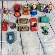 Vintage Lot of 13 Fast Food Toys Burger King Kids Club Plastic / Cars BK1