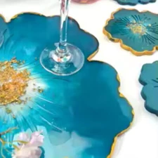 Flower Resin Coaster Molds | Silicone Tray for DIY Epoxy Craft & Cup Holders