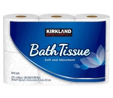 Kirkland Signature Soft Bath Tissue Toilet Paper, 2-Ply, 6 Rolls, 285 sq ft