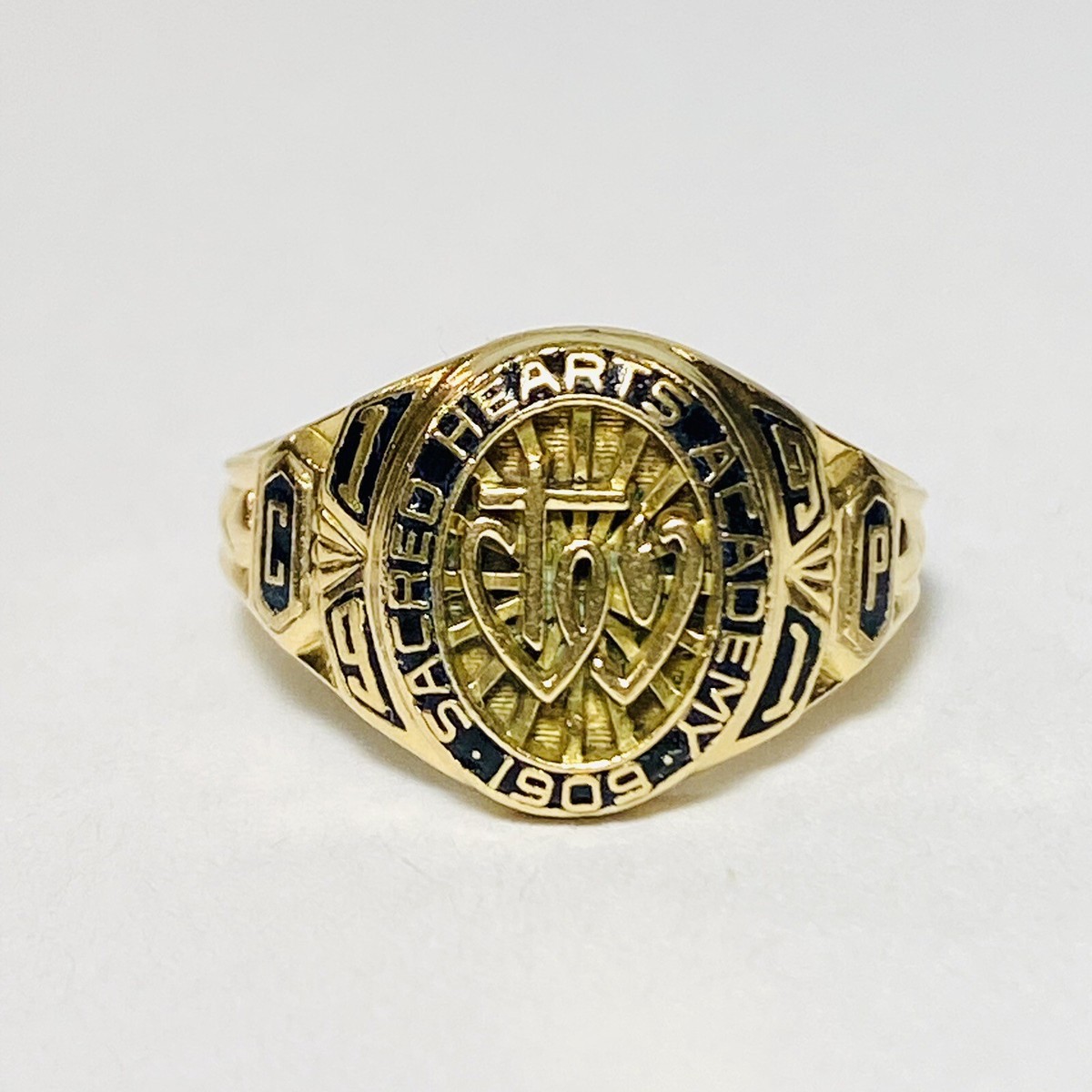 BEAMS × Jostens/Disney College Ring Jostens 1991 Sacred Hearts Academy Hawaii 14K Yellow Gold Sz