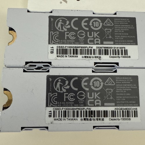 P4 2x CORSAIR MP600 PRO LPX 1TB Internal SSD PCIe Gen NVMe Heatsink For Parts - Afbeelding 7 van 7