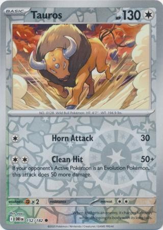 TAUROS 152/182 DESTINED RIVALS POKEMON (REVERSE HOLO, NM)