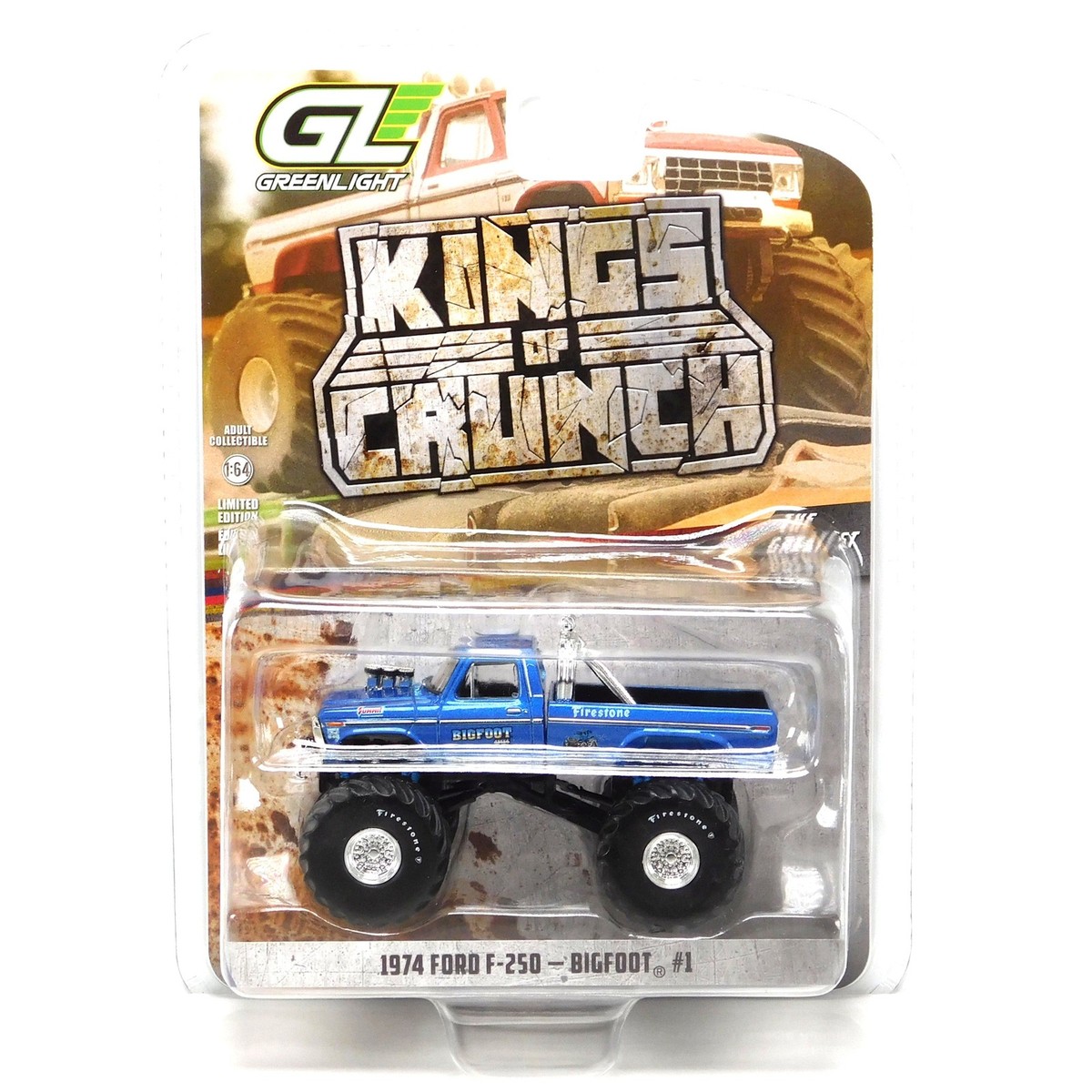 レア 1/64 グリーンライト1974 FORD F-250 BIGFOOT Greenlight 1974 Ford F-250 Bigfoot #1 1:64 Diecast Kings of