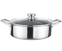 Kochtopf Topf Ø32Cm Massiv Edelstahl Mit Glasdeckel Induktion Cheffinger PSC32