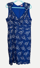 Joe Browns Size 18 Navy Blue Blush Luscious Lace DRESS Evening Party Occasion