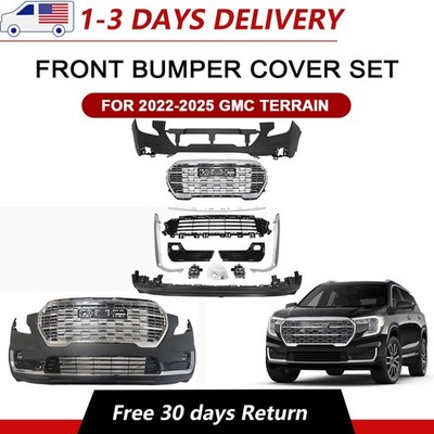 Front Bumper Cover Grille Assembly Kit Set Fits 2022-2025 GMC Terrain Denali