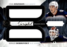 Cam Atkinson Sergei Bobrovsky Dual Scripted 2017-18 UD The Cup Blank Back