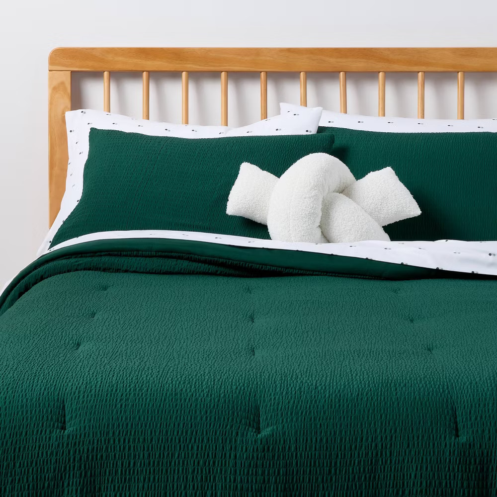 6pc TwinTwin Extra Long Textured Comforter and Sheet Bedding Set Dark Green 2690₽