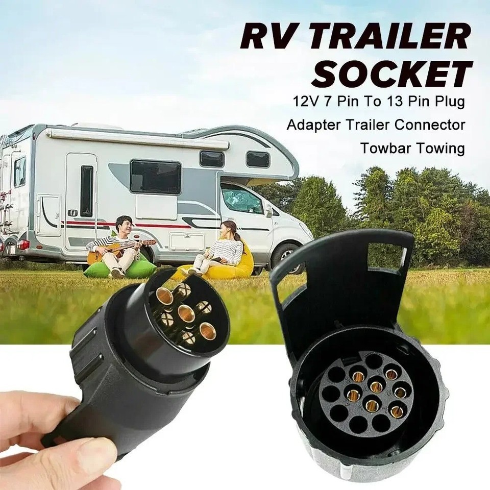 7 Pin To 13 Pin Plug Adapter Trailer Connector 12V Towbar Towing Socket ...