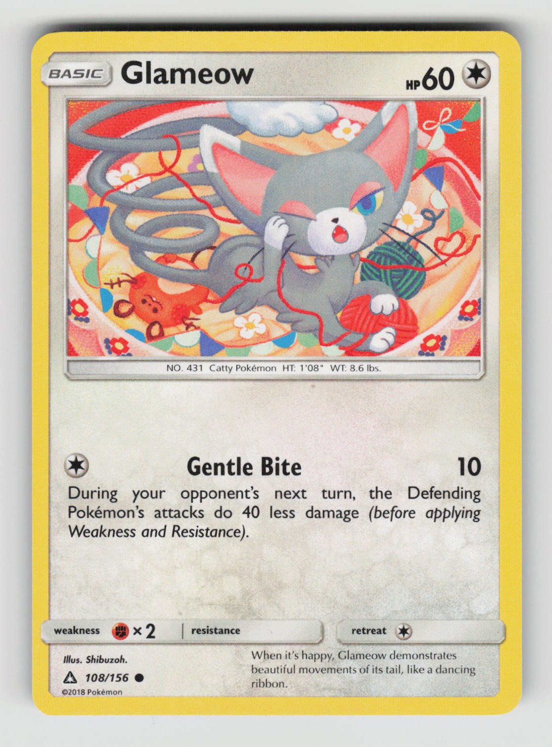 Glameow 108/156 Common Ultra Prism Pokemon Near Mint