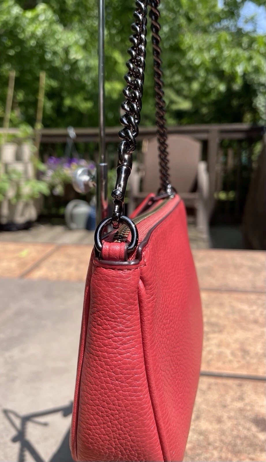 Borsa Coach Nolita 19 in pelle rossa con ferramenta canna di fucile #53077