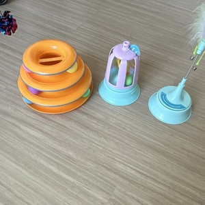 Interactive Tower Of Tracks Cat Activity Toy Ball Track Tower with Teaser Wand