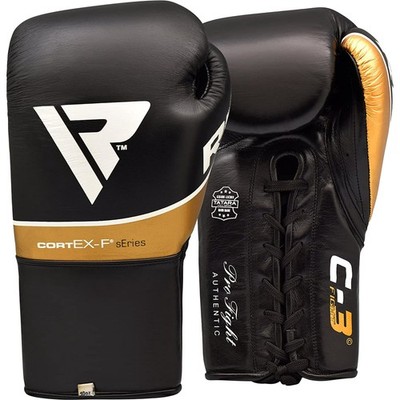 RDX C3 Fight Lace Up Leather Boxing Gloves Bbbofc/Biba/Wbf/Nyac /Nevada Approved