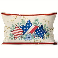 Patriotic Star Eucalyptus Lumbar Pillow Cover 4th of July Home Decor Gift 12 20