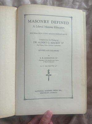 Masonry Defined A Liberal Masonic Education Johnston 1930 Edition