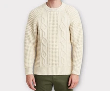 Inishowen Men’s Sweater 100% Pure New Wool Handloomed Donegal Ireland Fisherman