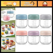 6 Pack 4 oz Glass Baby Food Storage Jars with Airtight Lids, Microwave Freezer