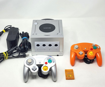 Platinum Silver GameCube System 101 + 2 Controllers, Cables & Memory Card TESTED