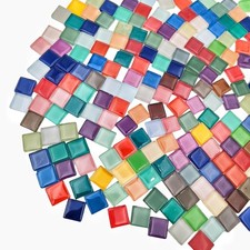 Mixed Colour Glass Mosaic Tiles for Crafts - 110pcs, 0.78 inch Square