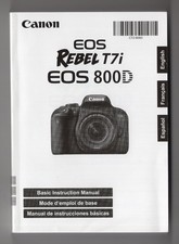 Canon EOS Rebel T7i / 800D Digital Camera Instruction Manual / User Guide
