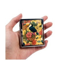 8 Compartment Metal Pill Box Organizer Portable Medicine Case... F