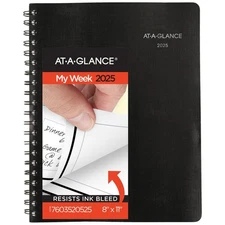 2025 Planner, Weekly & Monthly, 8" x 11", Large, QuickNotes, Black (7603520525)