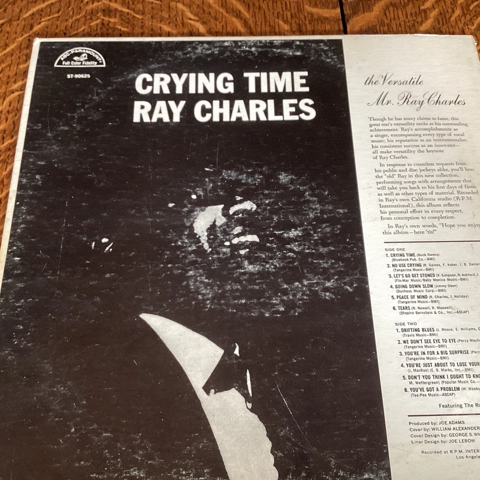 Ray Charles "Crying Time" LP Vinyl Stereo ABCS 544 Foto 2 de 4