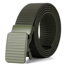 Men  s Ratchet Belt,Heavy-Duty Nylon Web Work Belt with Automatic No-Hole Buck...