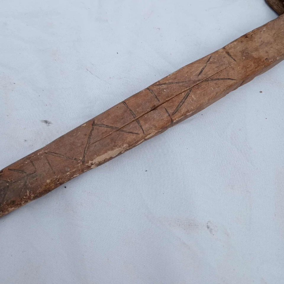 Antique French Primitive Wool Comb 16th Wool Comb Wooden European Ethnic Tool - Image 2 of 4